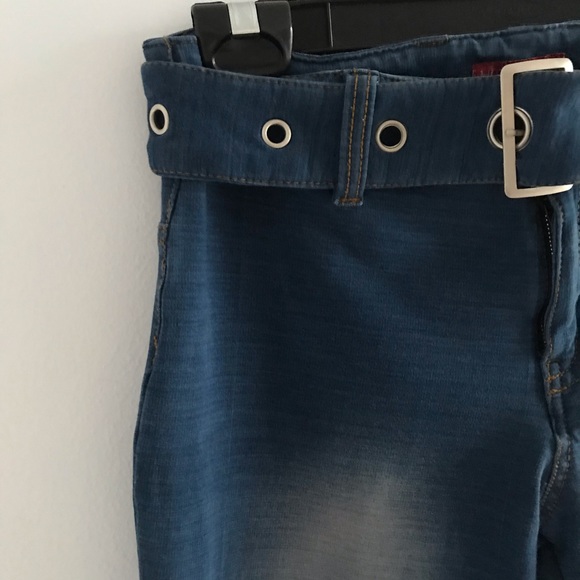 NWOT Hot Kiss Low Rise Belted Bell Bottoms Blue Jeans 90’s Y2K - Picture 5 of 16